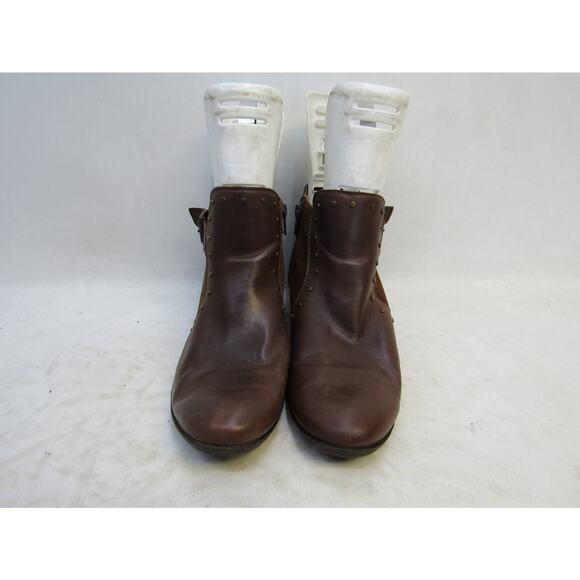 Boc Womens Size 7.5 M Brown Leather Zip Buckle Ankle Fashion Boots Bootie - Picture 5 of 11